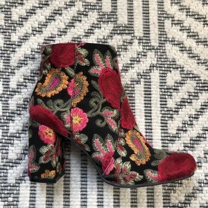 Mia Embroidered Floral Booties
